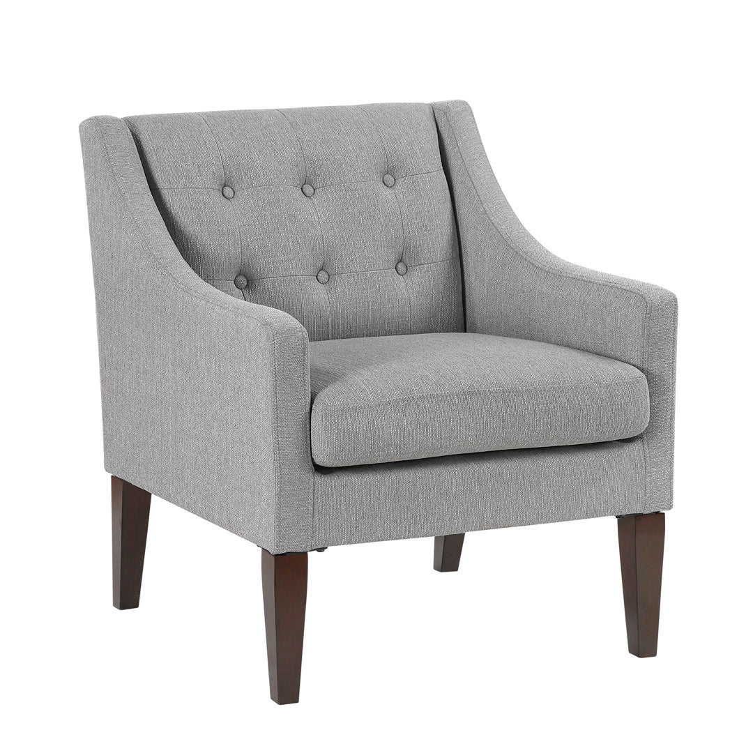 Clopton 26" Wide Mid-Century Modern Tufted Accent Armchair Hashtag Home Fabric: Gray Polyester Blend