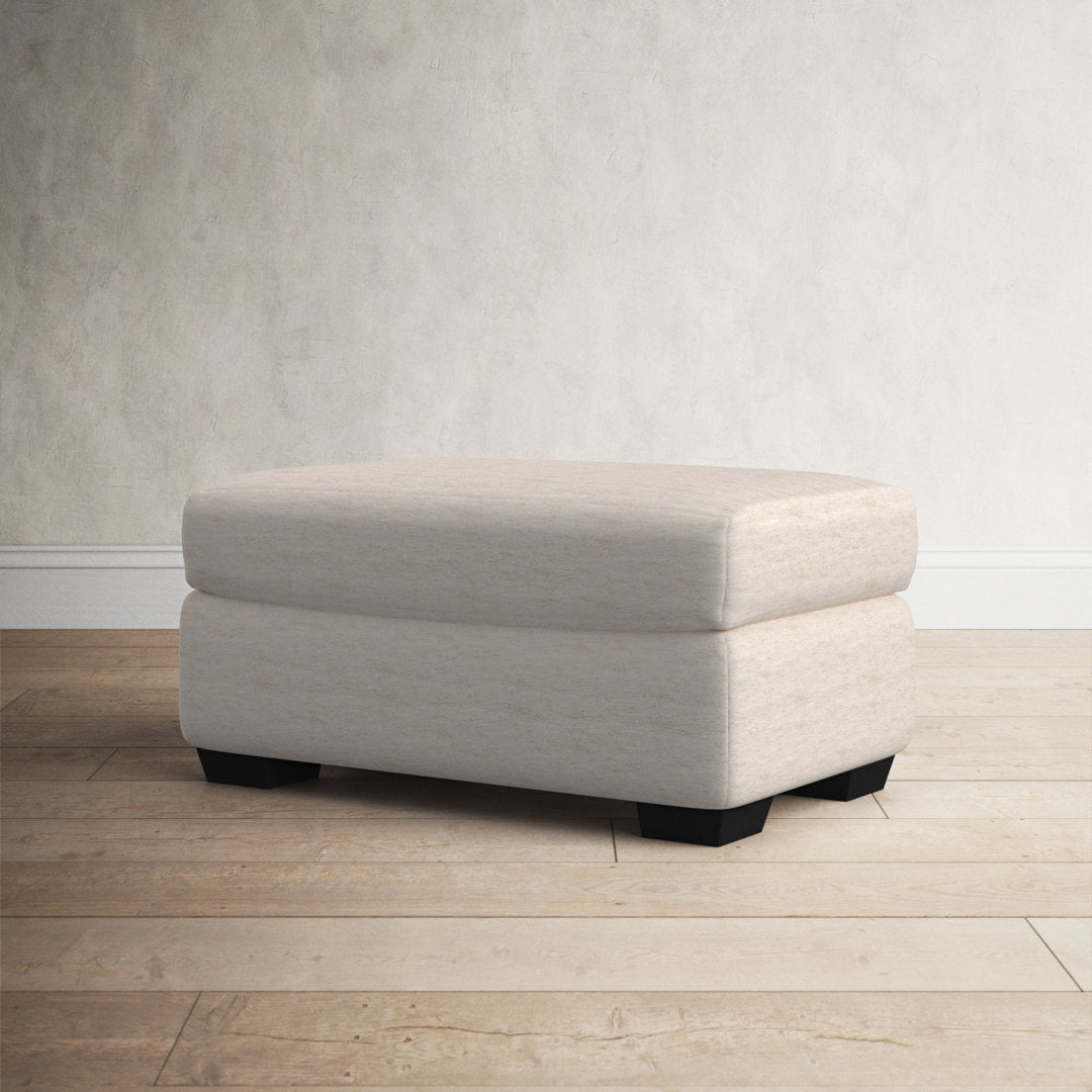 Cranbrook Upholstered Ottoman Birch Lane™ Fabric: Bella Ink Performance Velvet