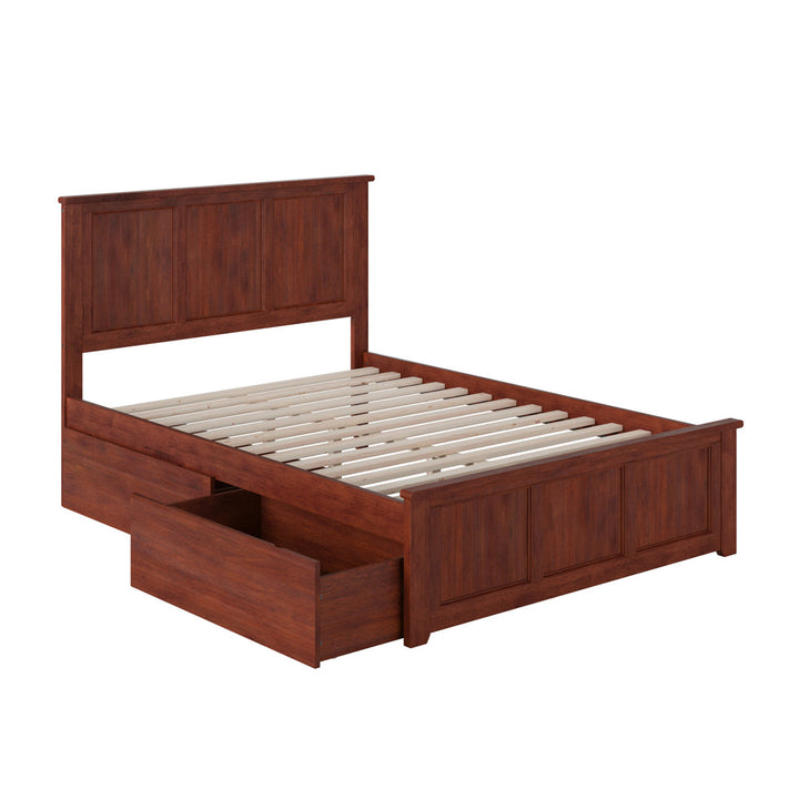 Amear Solid Wood Storage Platform Bed with Under Bed Drawers Lark Manor™ Color: Walnut Size: Queen