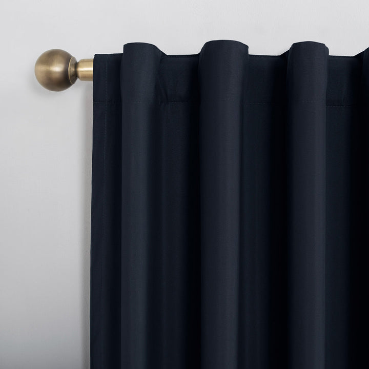 Wayfair Basics Thermal 100% Blackout Back Tab/Rod Pocket Curtain Panel Wayfair Basics® Curtain Color: Navy Size per Panel: 40" W x 84" L