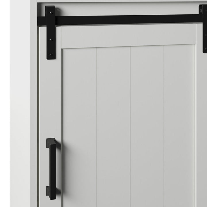 Braylen Sliding Barn Door 36" Single Bathroom Vanity Set Sand & Stable™ Base Finish: Ivory