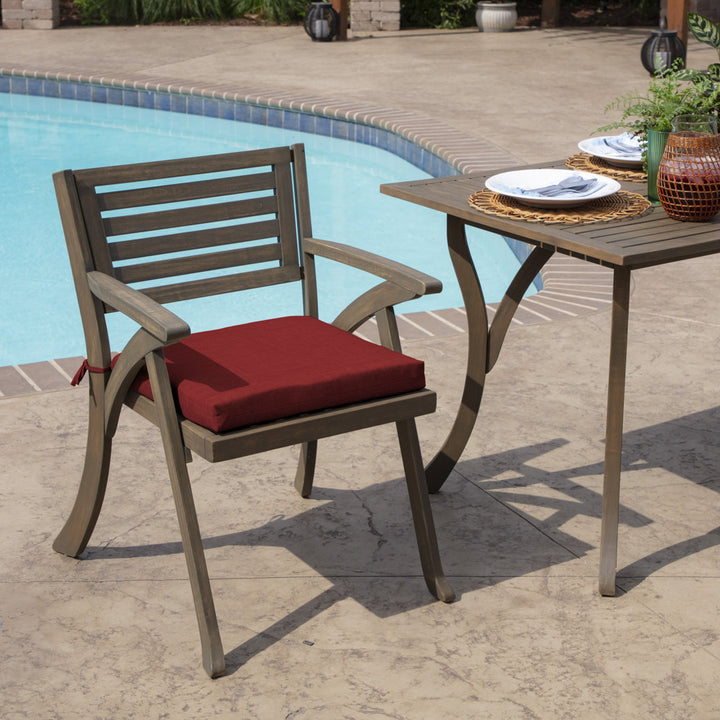 Outdoor Seat Cushion ARDEN Cushion Color: Ruby Cushion Size: 4" H x 19" W x 19" D