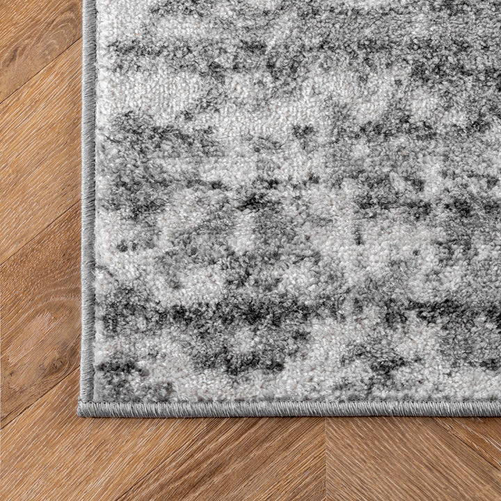 Deedra Modern Abstract Power Loom Performance Gray/White Rug 17 Stories Rug Size: Square 6'