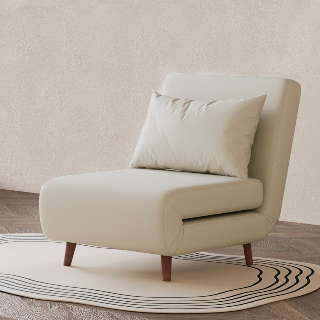 Jacquelyn 30.31" Wide Convertible Chair Mercury Row® Teen Leg Color: Coffee Fabric: Ivory Polyester