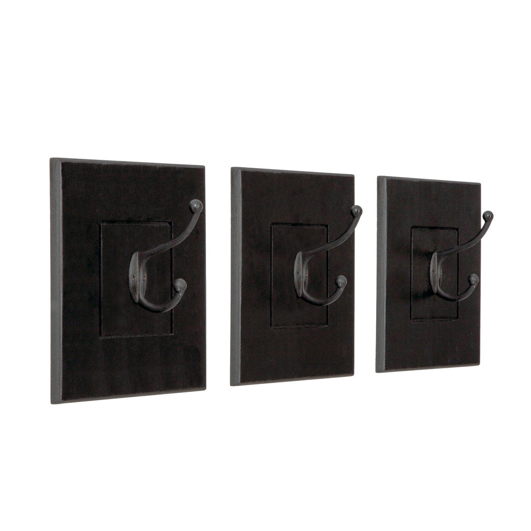 3 - Hook Wall Hook (Set of 3) Red Barrel Studio® Color: Black