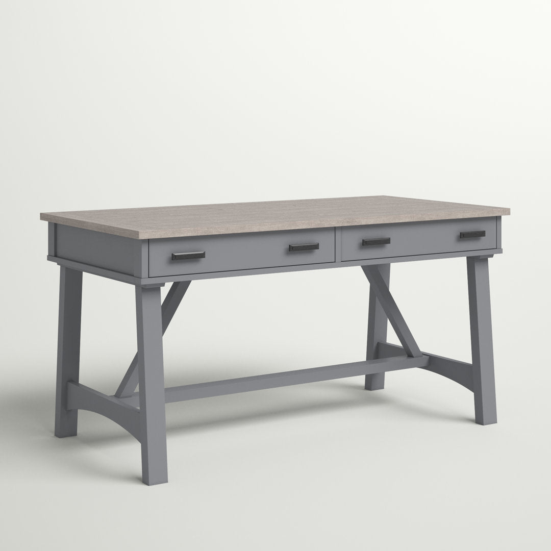 Bankston Desk with Built in Outlets Beachcrest Home™ Color: Natural/Gray