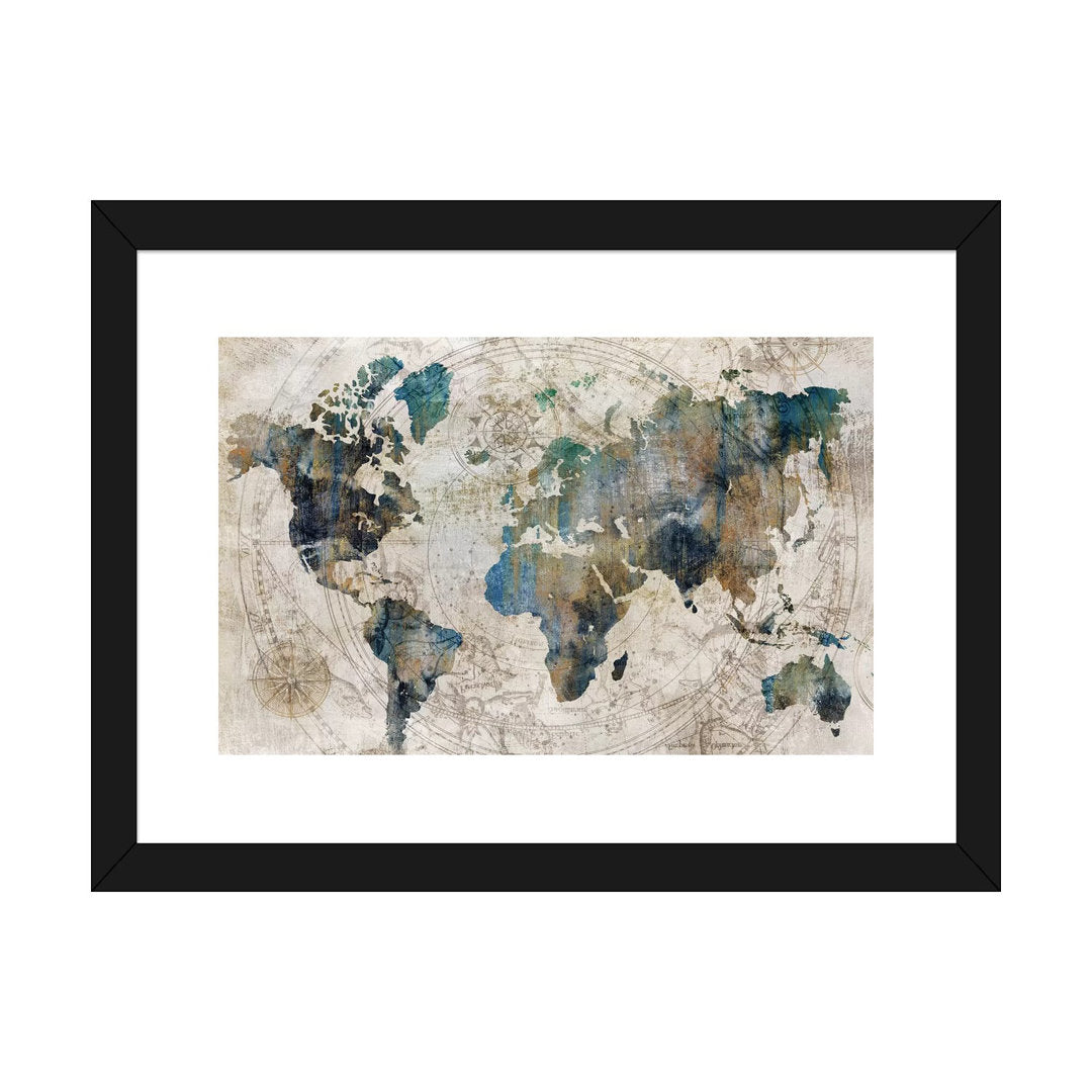 Celestial Map by Isabelle Z - Painting Print The Twillery Co.® Size: 24" H x 32" W x 1" D Format: Black Framed Paper