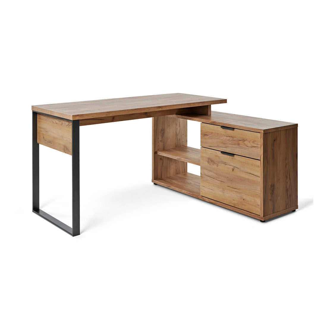 Bakri 59.05'' W L-Shaped Writing Desk Millwood Pines