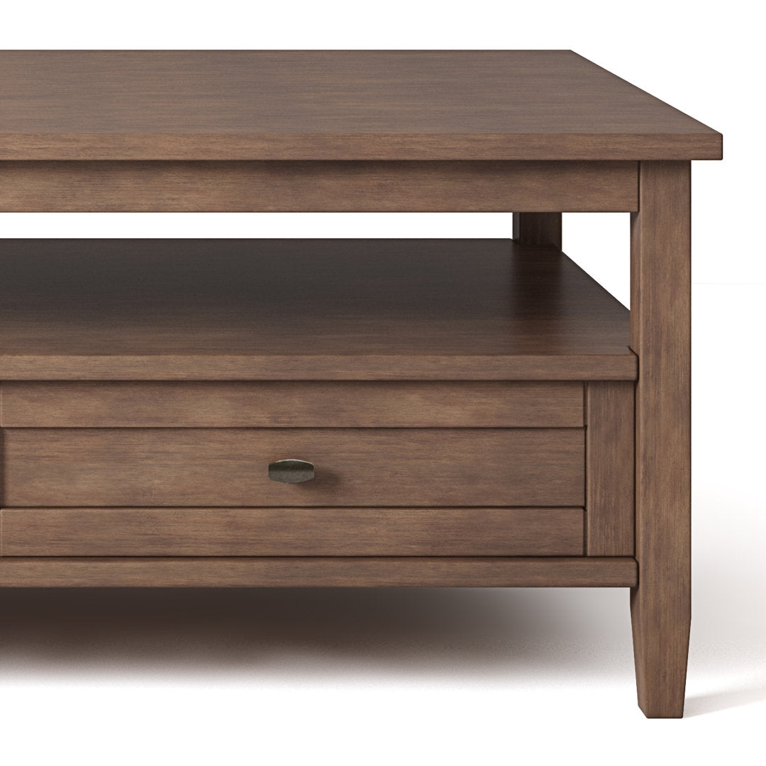 Warm Shaker SOLID WOOD 48 inch Wide Rectangle Transitional Coffee Table Simpli Home Color: Rustic Natural Aged Brown