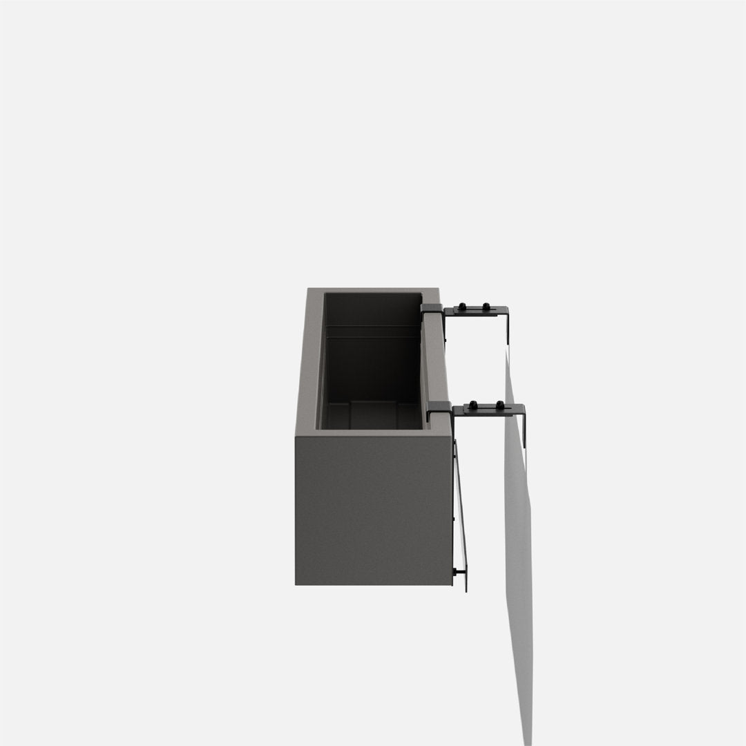 Block Series Railing Window Box Planter Veradek Color: Gray
