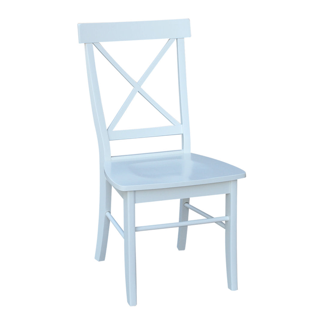 Solid Wood Cross Back Side Chair (Set of 2) August Grove® Color: Bright White
