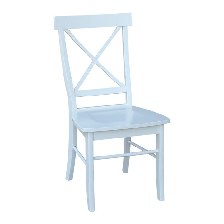 Solid Wood Cross Back Side Chair (Set of 2) August Grove® Color: Bright White
