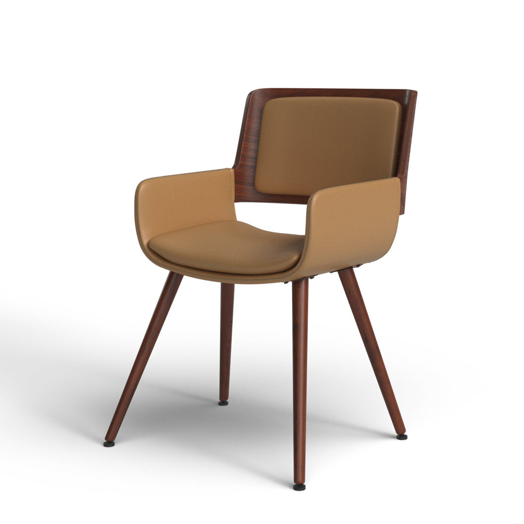 Seagraves Faux Leather Mid-Century Dining Chair Mercury Row® Upholstery Color: Desert Sandstone Faux Leather