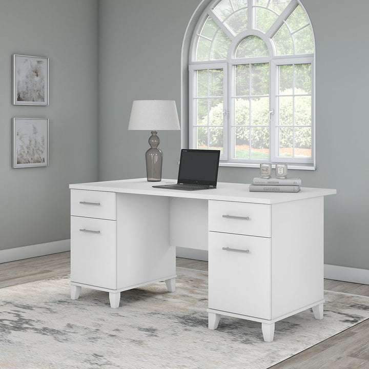 Magomed Executive Desk Gracie Oaks Color: White