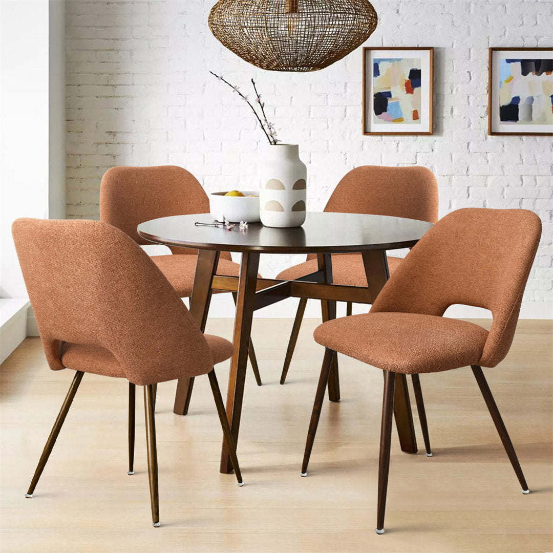 Aunnika Upholstered Walnut Dining Chairs, Set Of 4 (Set of 4) Wade Logan® Upholstery Color: Terra
