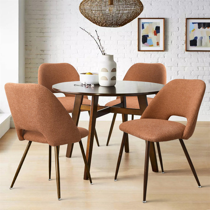 Aunnika Upholstered Walnut Dining Chairs, Set Of 4 (Set of 4) Wade Logan® Upholstery Color: Terra