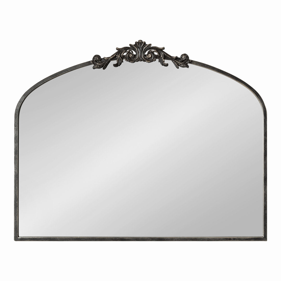 Anglo Arendahl Traditional Accent Mirror Fleur De Lis Living Size: 28.5" x 36" Finish: Black