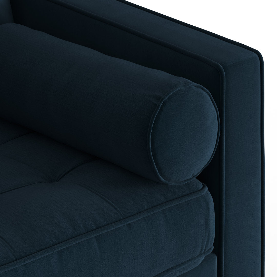 Geo 84" Wide Reversible Sofa and Chaise AllModern Body Fabric: Ink Blue Performance Velvet
