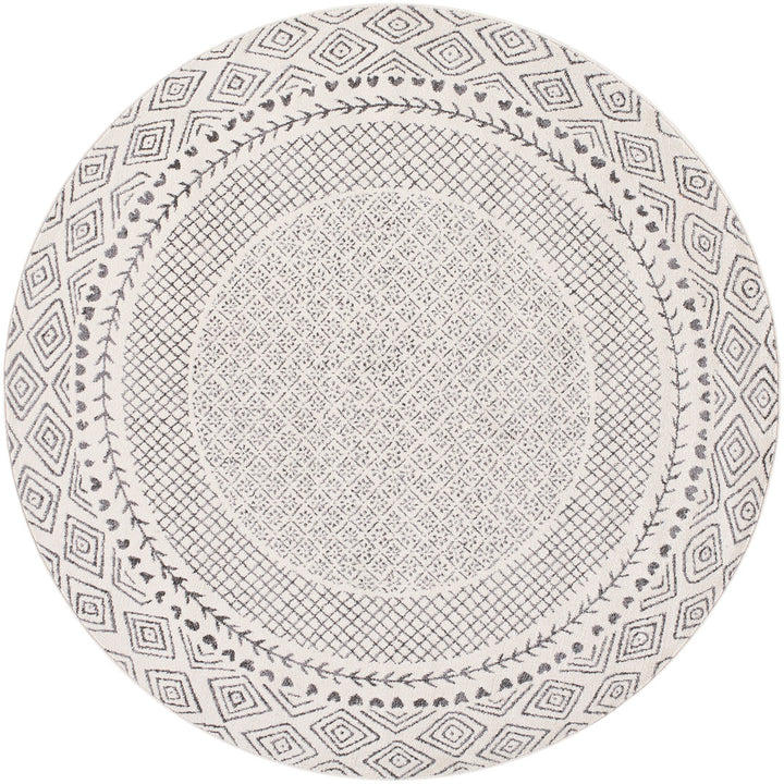 Calvo Light Beige/Charcoal Area Rug Wade Logan® Rug Size: Round 6'7"
