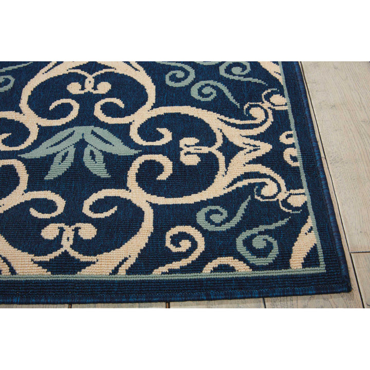 Adelene Floral Navy Blue Indoor / Outdoor Area Rug Birch Lane™ Rug Size: Rectangle 7'10" x 10'6"