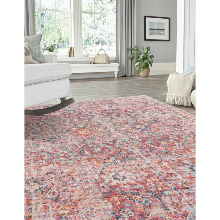 Engelhardt Floral Machine Made Power Loom Chenille Area Rug in Ivory/Pink Mistana™ Rug Size: Rectangle 5'11" x 9'