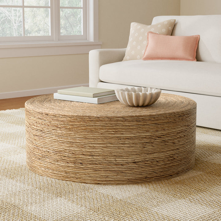 Evana Woven Drum Coffee Table Birch Lane™