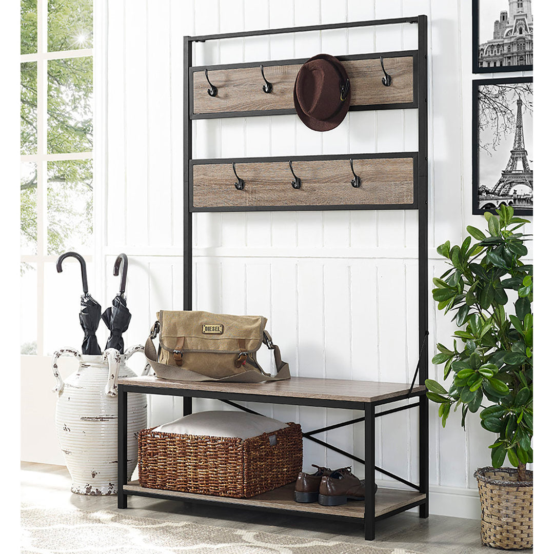 Everheart Hall Tree with Bench and Shoe Storage Gracie Oaks Color: Driftwood