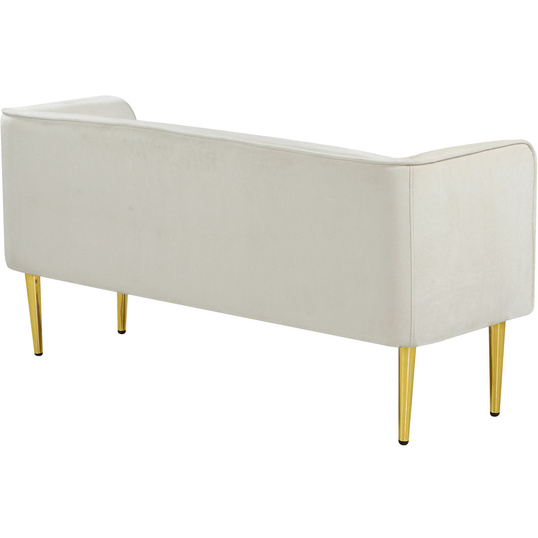 Manuel Upholstered Bench Everly Quinn Color: Cream