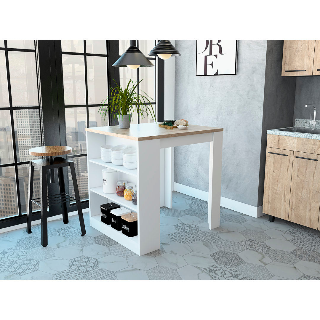 Tanna 36" Kitchen Counter Island Red Barrel Studio® Base Finish: White