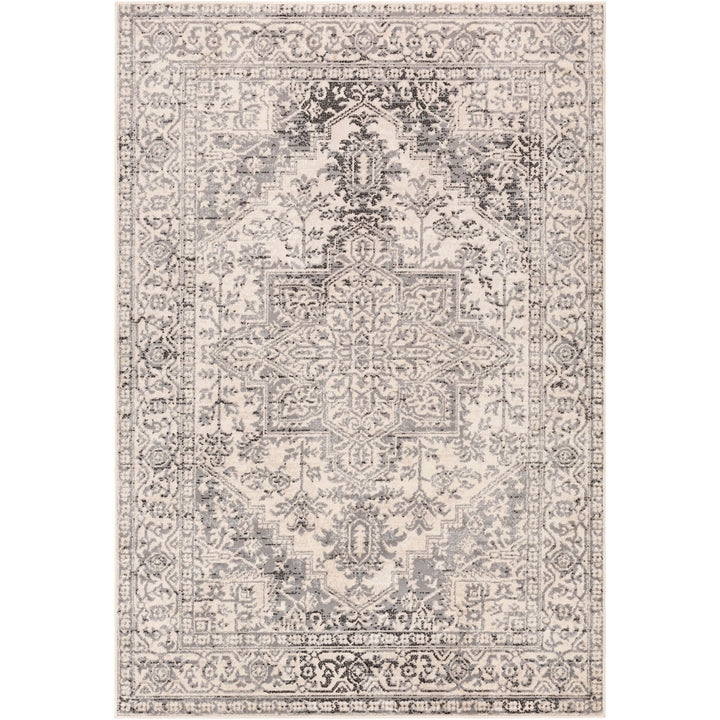 Witten Distressed Charcoal/Cream Area Rug Bungalow Rose Rug Size: Rectangle 8'10" x 12'