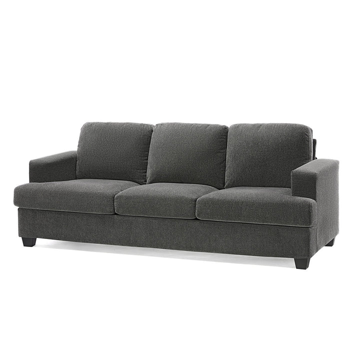 Belosic 89" Upholstered Deep Seat 3 Seater Sofa Wade Logan® Fabric: Gray Chenille