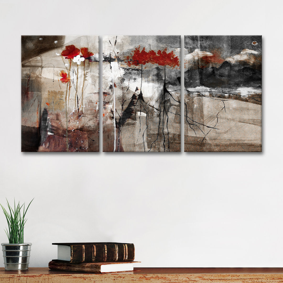Abstract by Tristan Scott - 3 Piece Wrapped Canvas Graphic Art Print Set Wrought Studio™