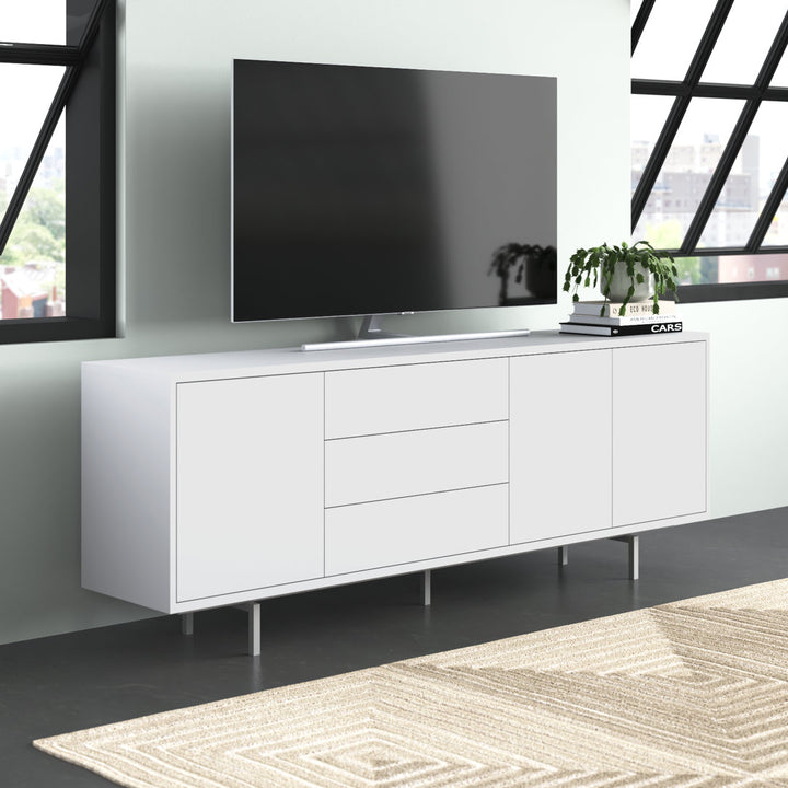 Anirvin TV Stand for TVs up to 88" Wade Logan® Color: White