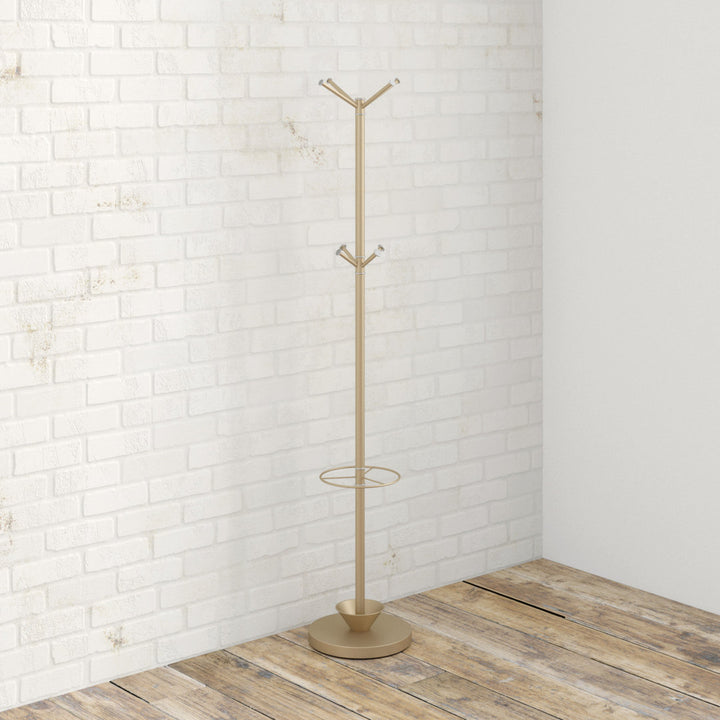 Bjoern 8 - Hook Freestanding Coat Rack in Champagne Mercer41