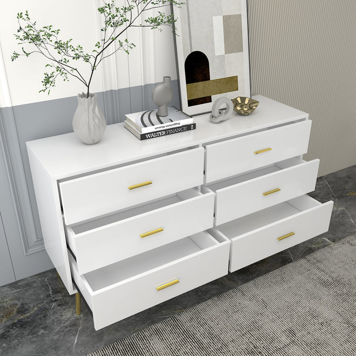Hoschton 6 Drawer 47.2'' W Double Dresser Willa Arlo™ Interiors Color: White
