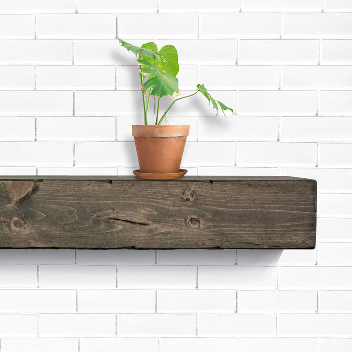 Melodye Rustic Fireplace Shelf Mantel Ebern Designs Shelf Length: 36 in., Finish: Aged Barrel