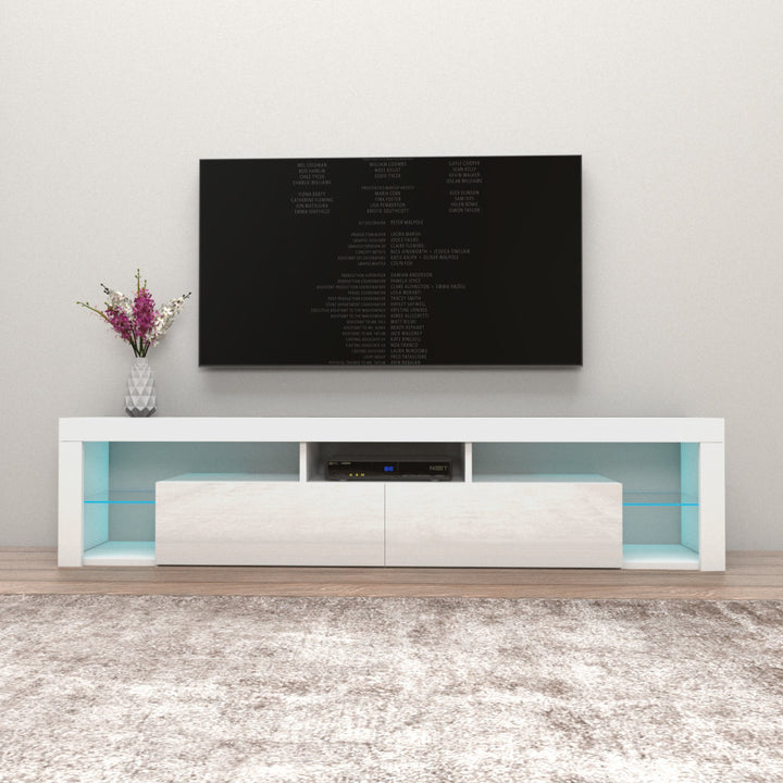 Floating Milano TV Stand for TVs up to 90" Orren Ellis Color: White