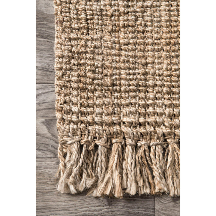 Isalena Handmade Flatweave Farmhouse Jute Area Rug in Natural Gracie Oaks Rug Size: Rectangle 7'6" x 9'6"