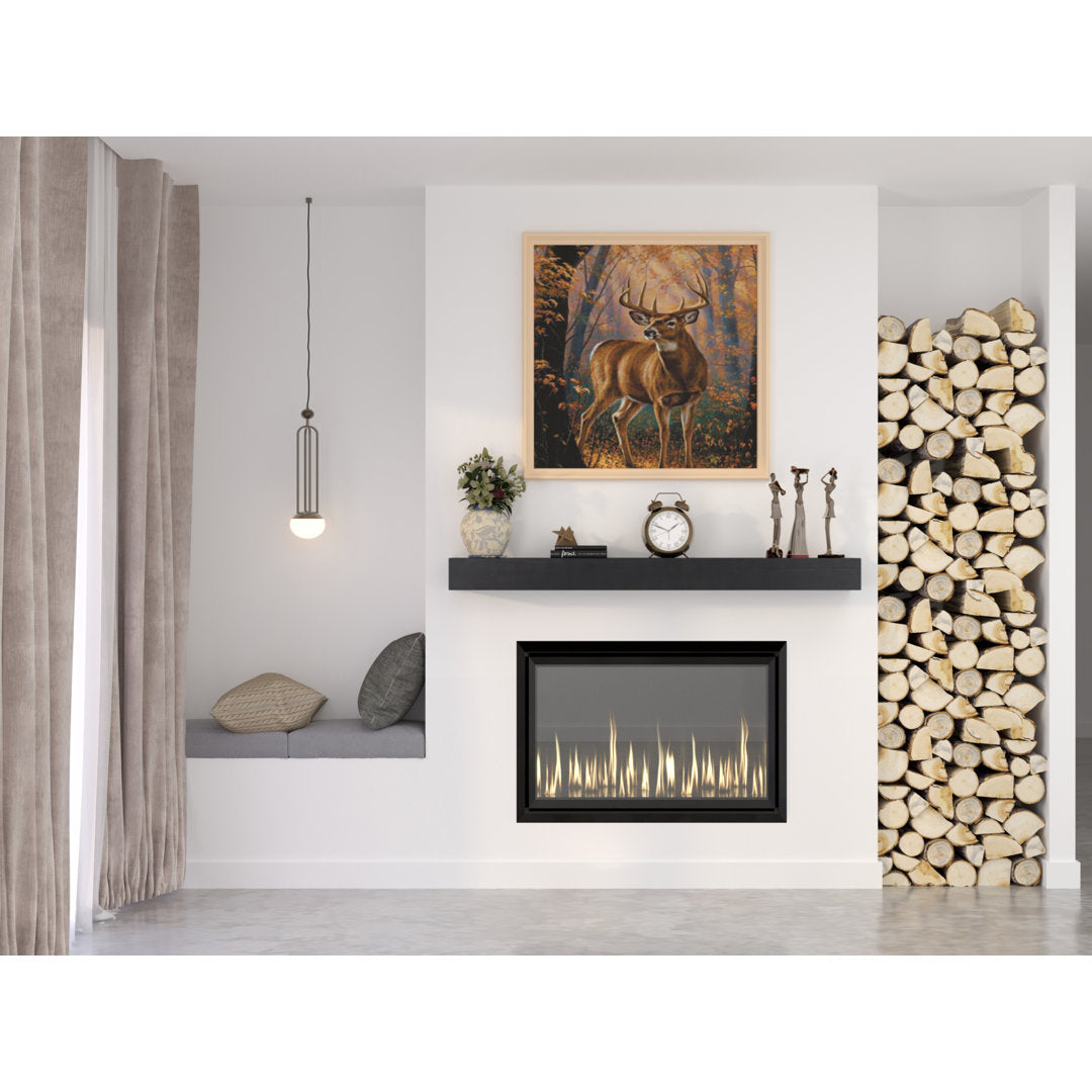 Modern Farmhouse Fireplace Shelf Mantel Dogberry Collections Depth: 9", Finish: Midnight Black, Shelf Length: 48"