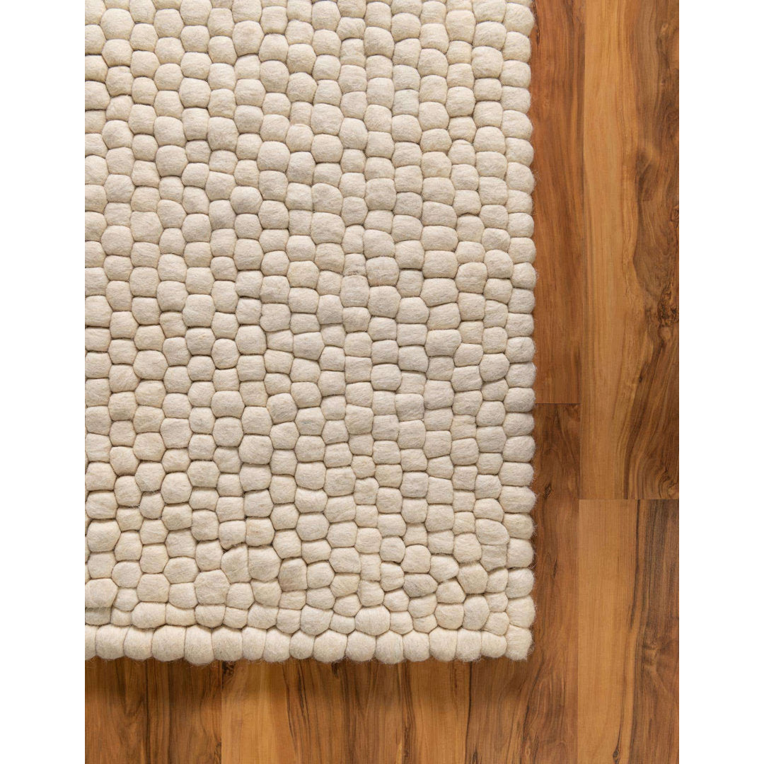 Rectangle Sondra Power Loomed Wool Area Rug in Beige Beachcrest Home™ Rug Size: Runner 2' x 8'