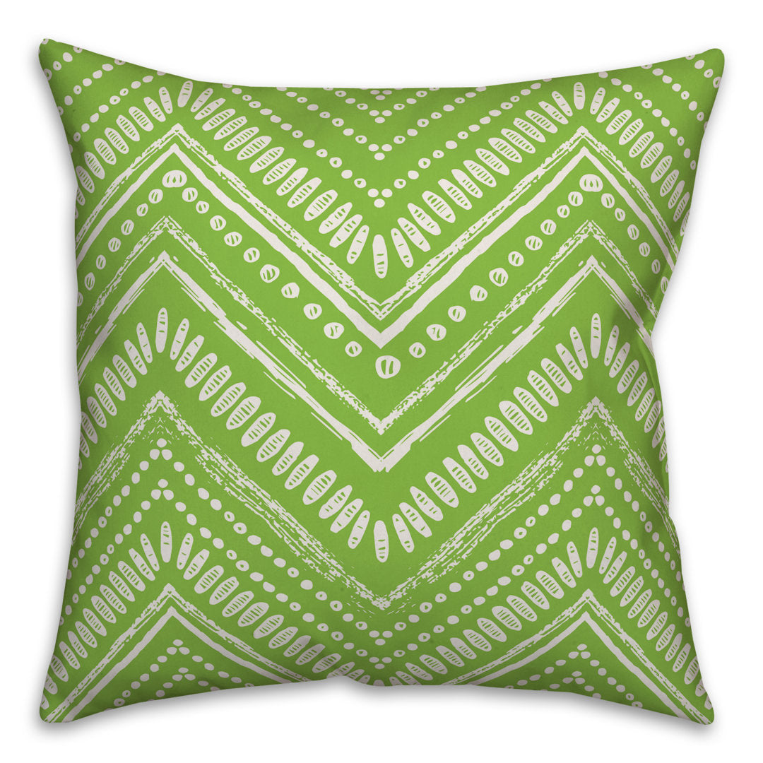 Circle Outdoor Square Pillow Designs Direct Creative Group Color: Off White/Parrot Size: 16" x 16"
