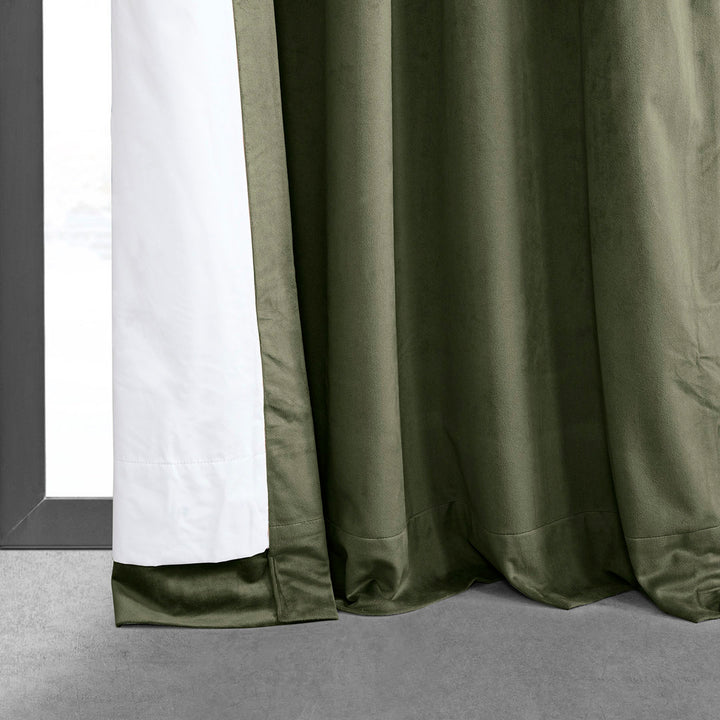 Balone French Pleated Signature Velvet Thermal Lined 100% Blackout Curtains for Bedroom & Living Room Curtains Single Panel Darby Home Co Curtain Color: Hunter Green Size per Panel: 25" W x 108" L