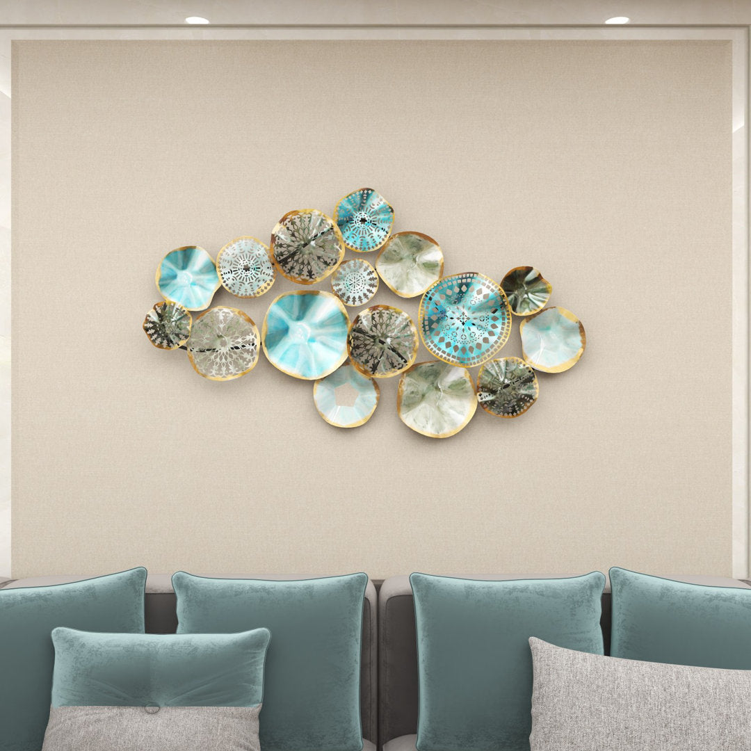 Hench Metal 3D Overlapping Discs Plate Home Wall Decor Dakota Fields