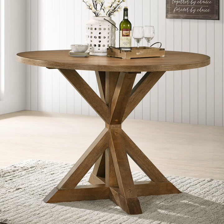 Ebbert Round Solid Wood Base Counter Height Dining Table Laurel Foundry Modern Farmhouse®