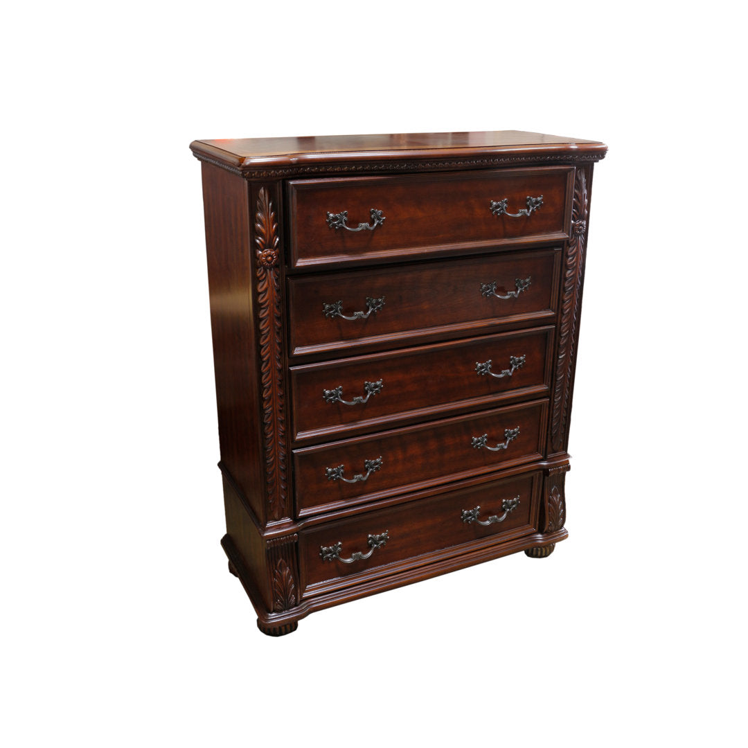 Brett 5 Drawer 42" W Solid Wood Chest Bloomsbury Market