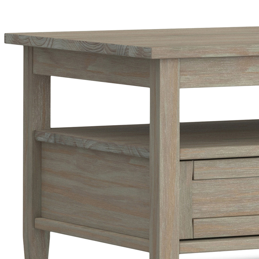 Warm Shaker SOLID WOOD 48 inch Wide Rectangle Transitional Coffee Table Simpli Home Color: Distressed Gray