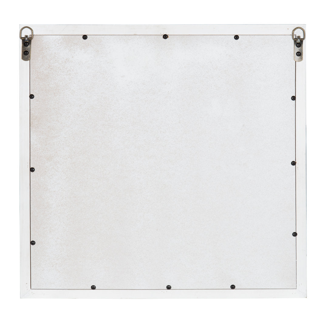 Kaufman Farmhouse Beveled with Shelves Accent Mirror Gracie Oaks Size: 20" H x 20" W Finish: White