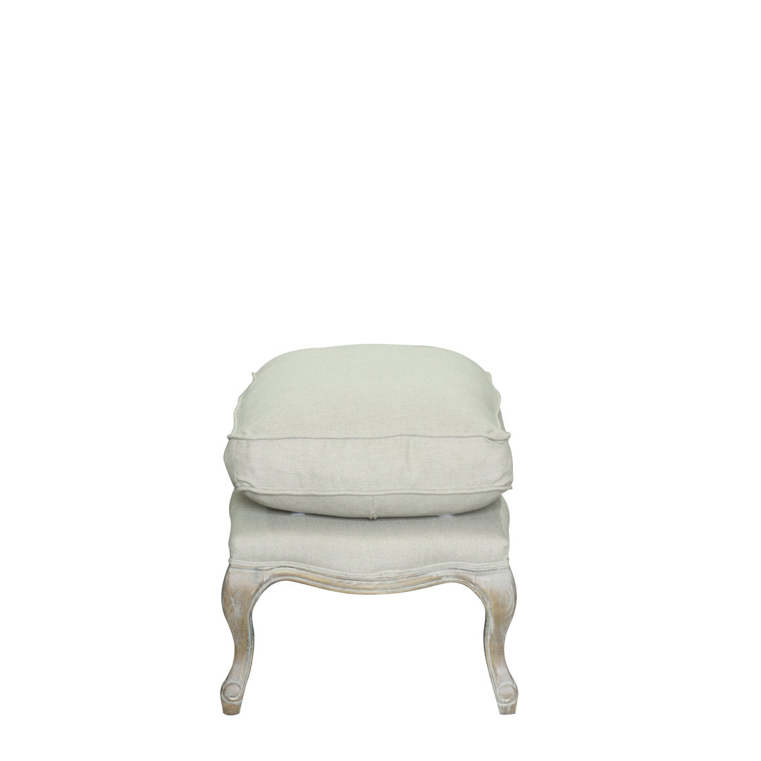 Nonna 30" Wide Velvet Rectangle Standard Ottoman Kelly Clarkson Home Fabric: White/Linen 100% Linen