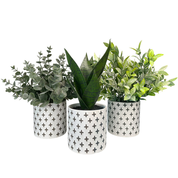 3 - Piece Artificial Eucalyptus Plant in Pot Set (Set of 3) Primrue