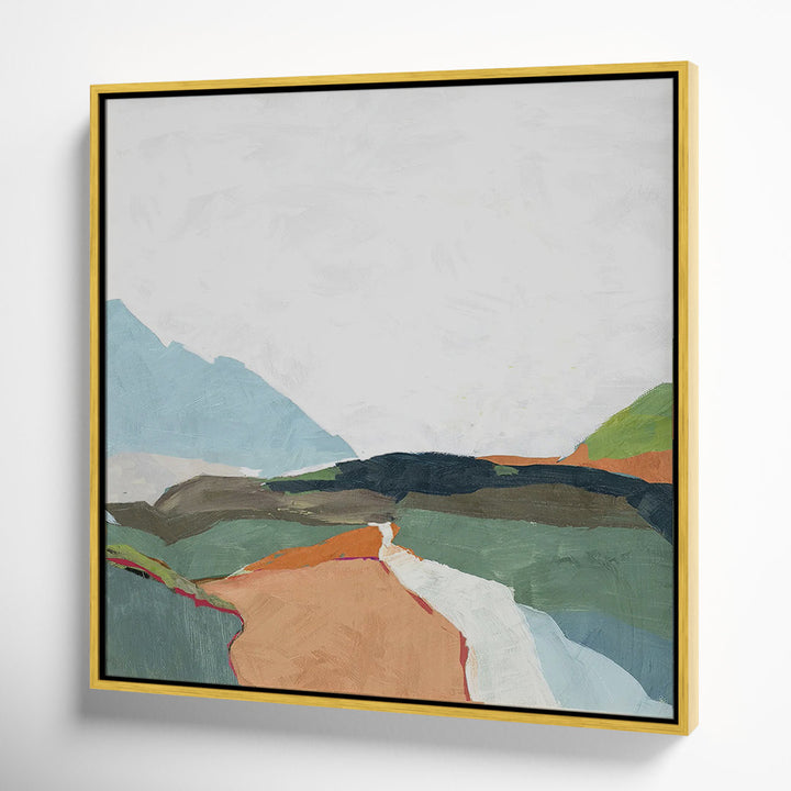 April Morning - Floater Frame Painting on Canvas Joss & Main Size: 25.5" H x 25.5" W x 2" D Format: Gold
